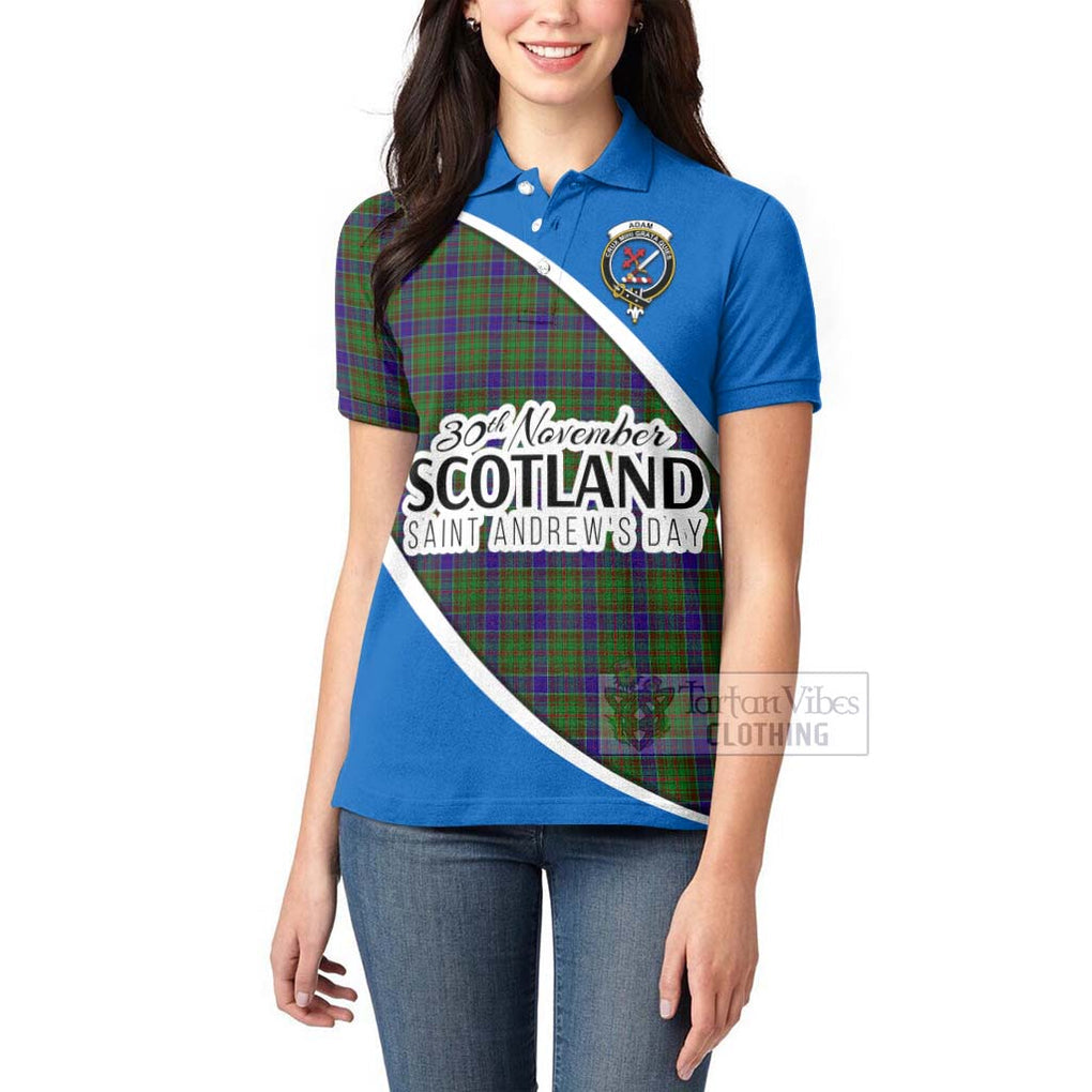 Tartan Vibes Clothing Adam Family Crest Tartan Women's Polo Shirt Celebrate Saint Andrew's Day in Style