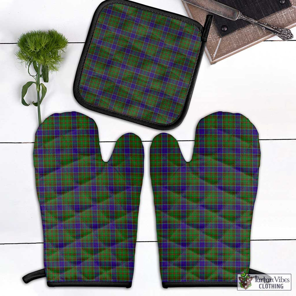 Adam Tartan Combo Oven Mitt & Pot-Holder Combo 1 Oven Mitt & 1 Pot-Holder Black - Tartan Vibes Clothing