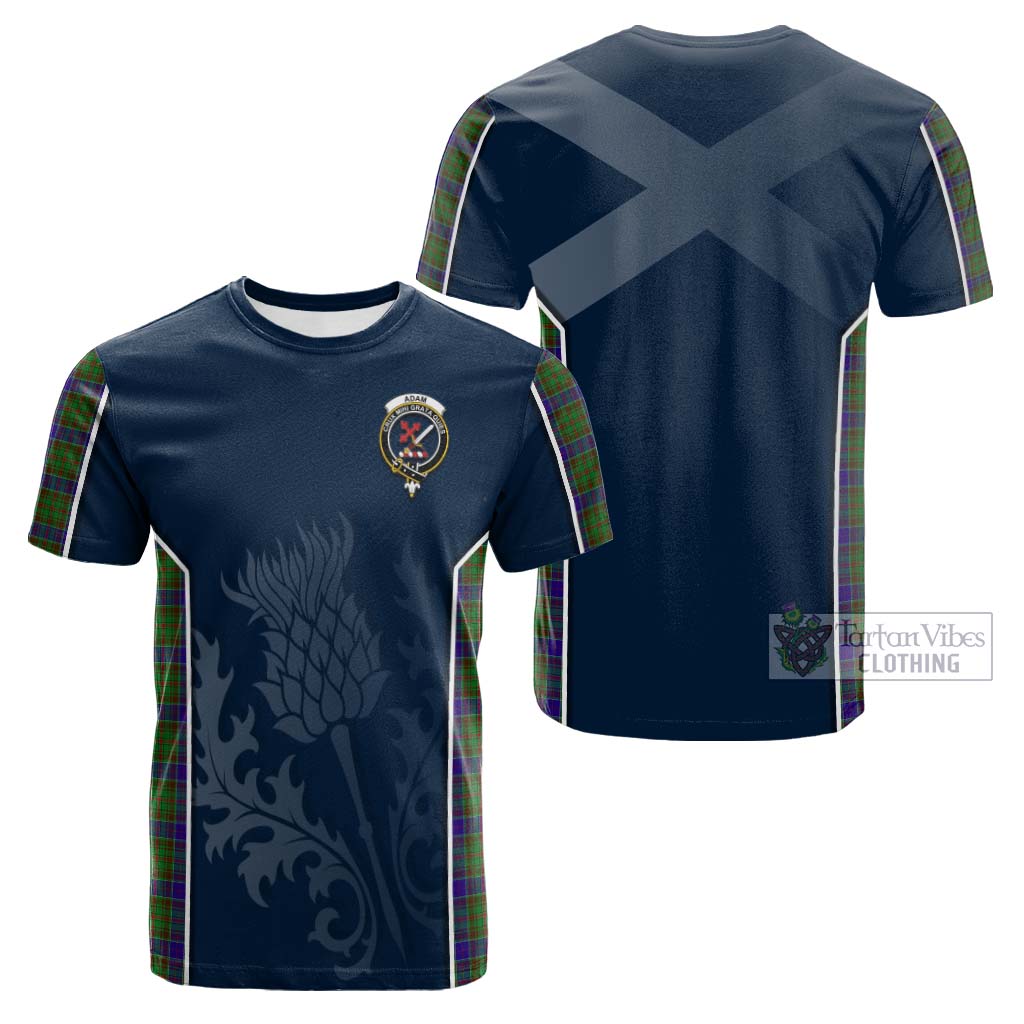 Tartan Vibes Clothing Adam Tartan Cotton T-shirt with Family Crest and Scottish Thistle Vibes Sport Style