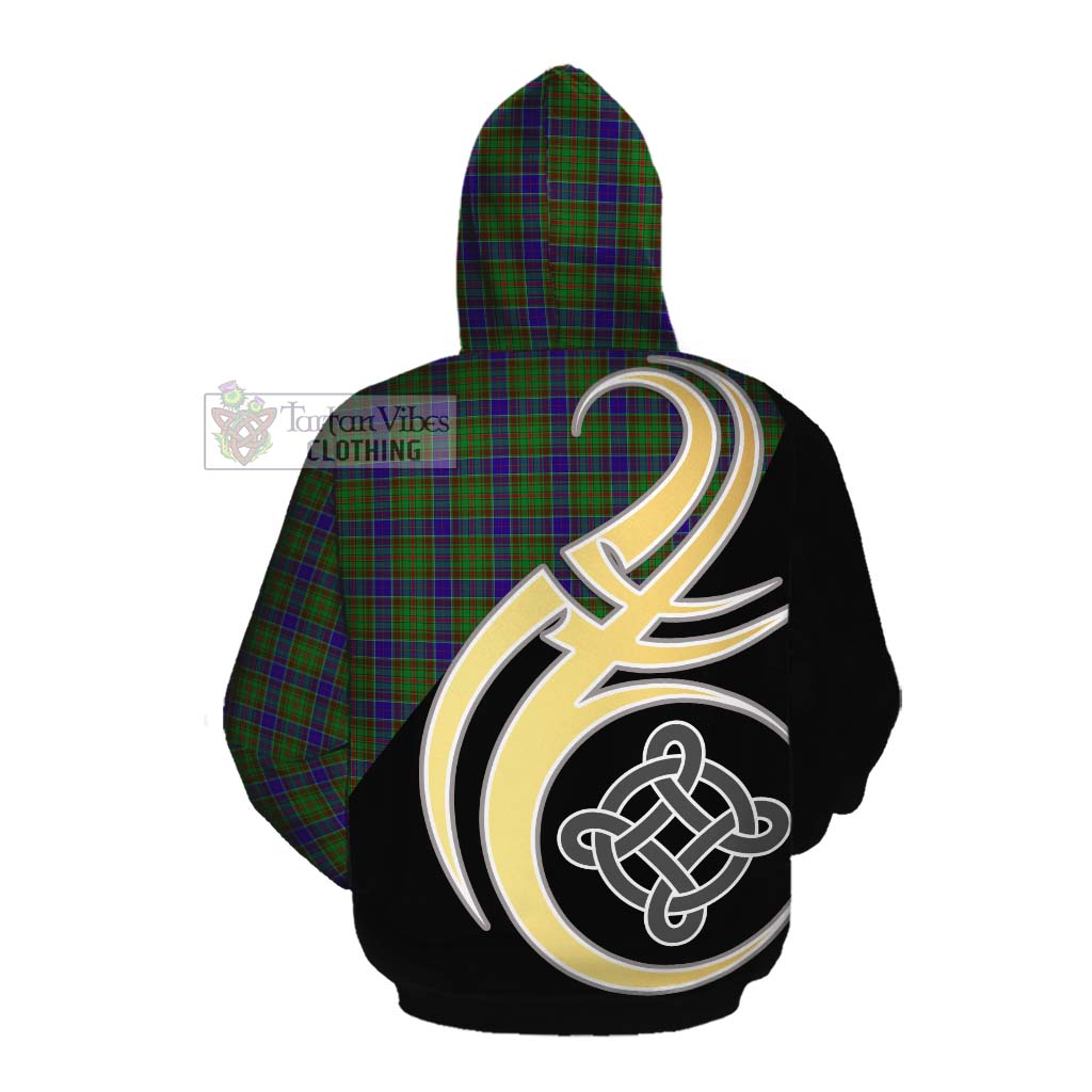 Tartan Vibes Clothing Adam Tartan Cotton Hoodie with Family Crest and Celtic Symbol Style