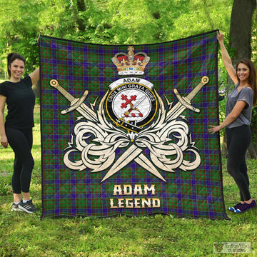 Adam Tartan Quilt with Clan Crest and the Golden Sword of Courageous Legacy