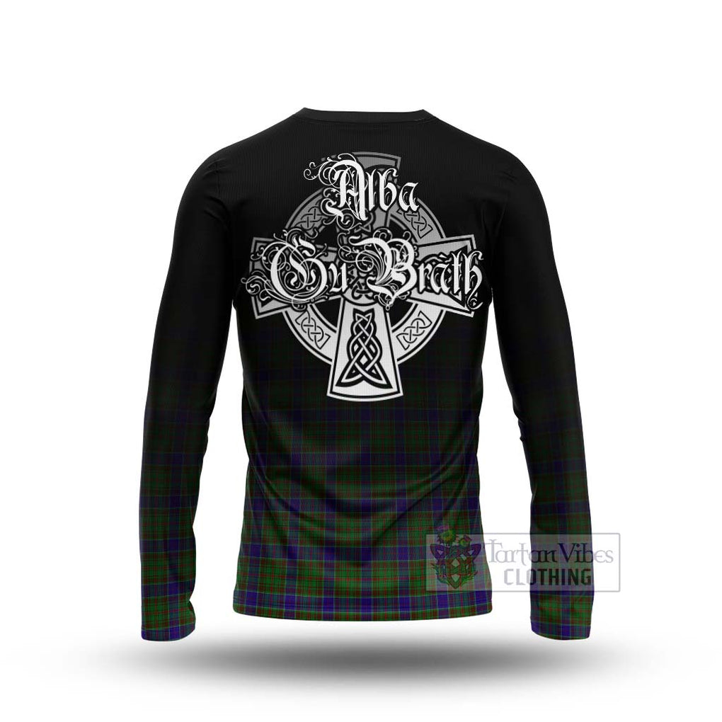 Tartan Vibes Clothing Adam Tartan Long Sleeve T-Shirt Featuring Alba Gu Brath Family Crest Celtic Inspired