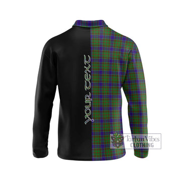 Adam Tartan Long Sleeve Polo Shirt with Family Crest and Half Of Me Style