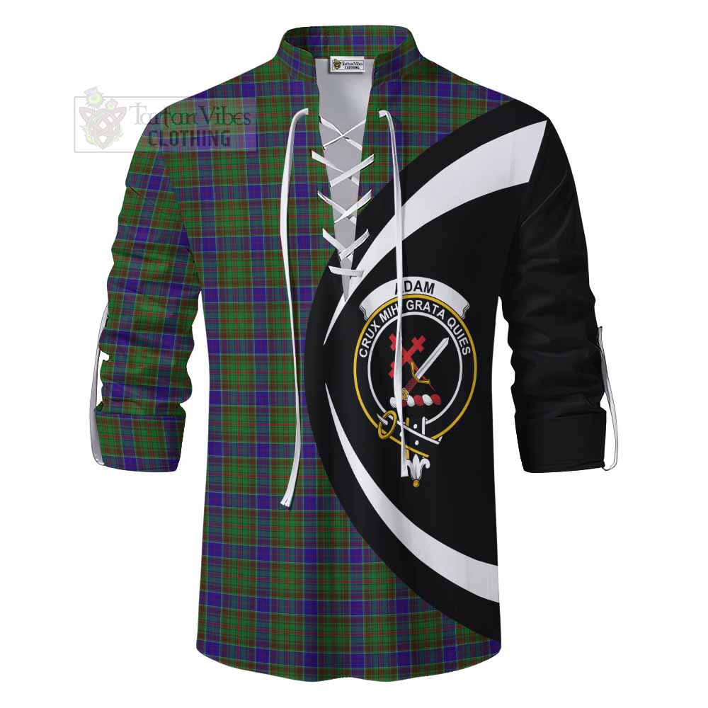 Tartan Vibes Clothing Adam Tartan Ghillie Kilt Shirt with Family Crest Circle Style