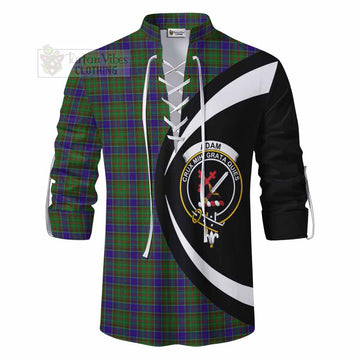 Adam Tartan Ghillie Kilt Shirt with Family Crest Circle Style