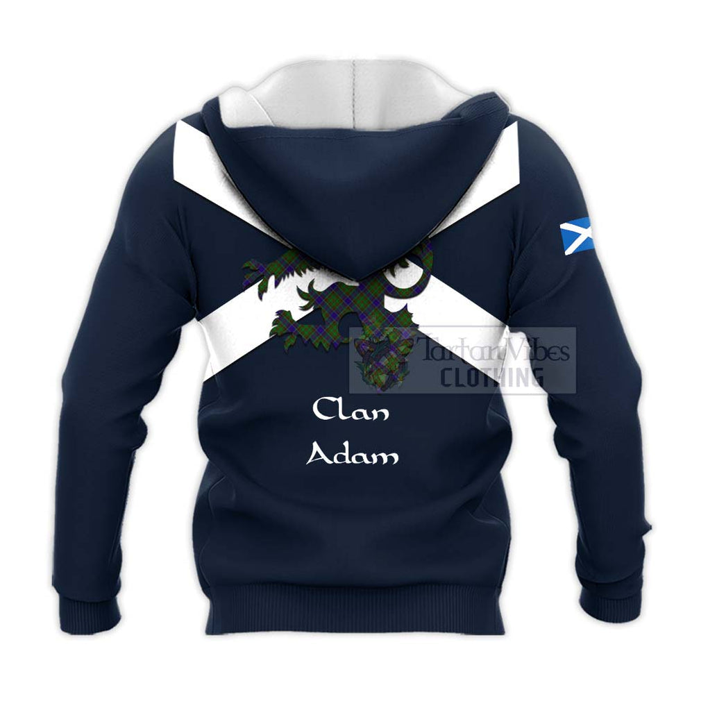 Tartan Vibes Clothing Adam Tartan Lion Rampant Knitted Hoodie – Proudly Display Your Heritage with Alba Gu Brath and Clan Name