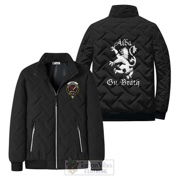 Adam Family Crest Padded Cotton Jacket Lion Rampant Alba Gu Brath Style