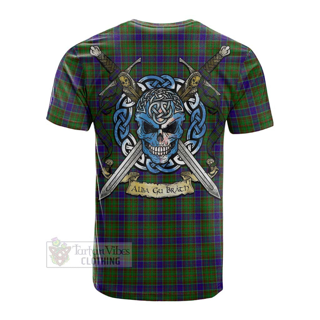 Tartan Vibes Clothing Adam Tartan Cotton T-shirt with Family Crest Celtic Skull Style