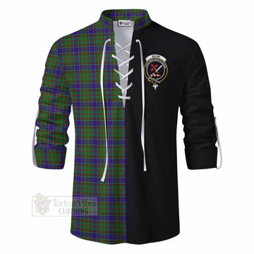 Adam Tartan Ghillie Kilt Shirt with Family Crest and Half Of Me Style