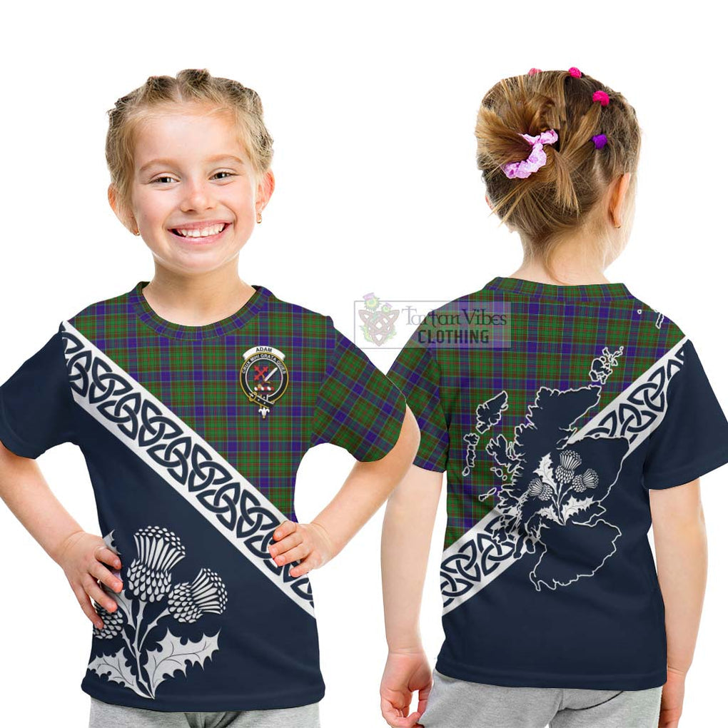 Tartan Vibes Clothing Adam Tartan Kid T-Shirt Featuring Thistle and Scotland Map