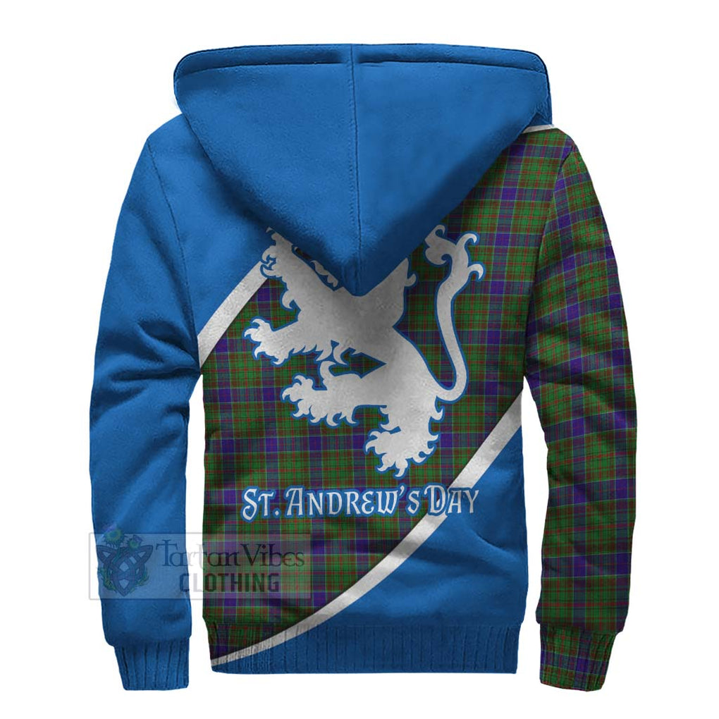 Tartan Vibes Clothing Adam Family Crest Tartan Sherpa Hoodie Celebrate Saint Andrew's Day in Style