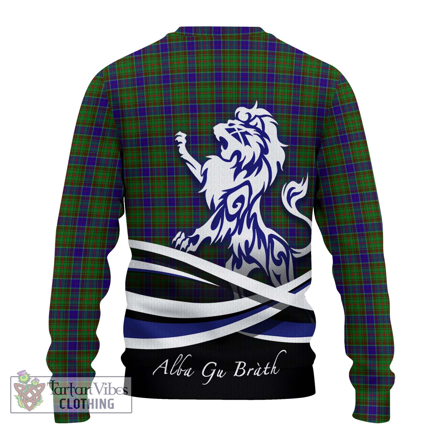 Tartan Vibes Clothing Adam Tartan Knitted Sweater with Alba Gu Brath Regal Lion Emblem