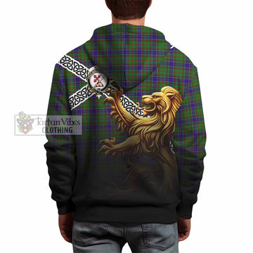 Adam Crest Tartan Hoodie with Golden Lion Emblem Celtic Style - Tartan Vibes Clothing