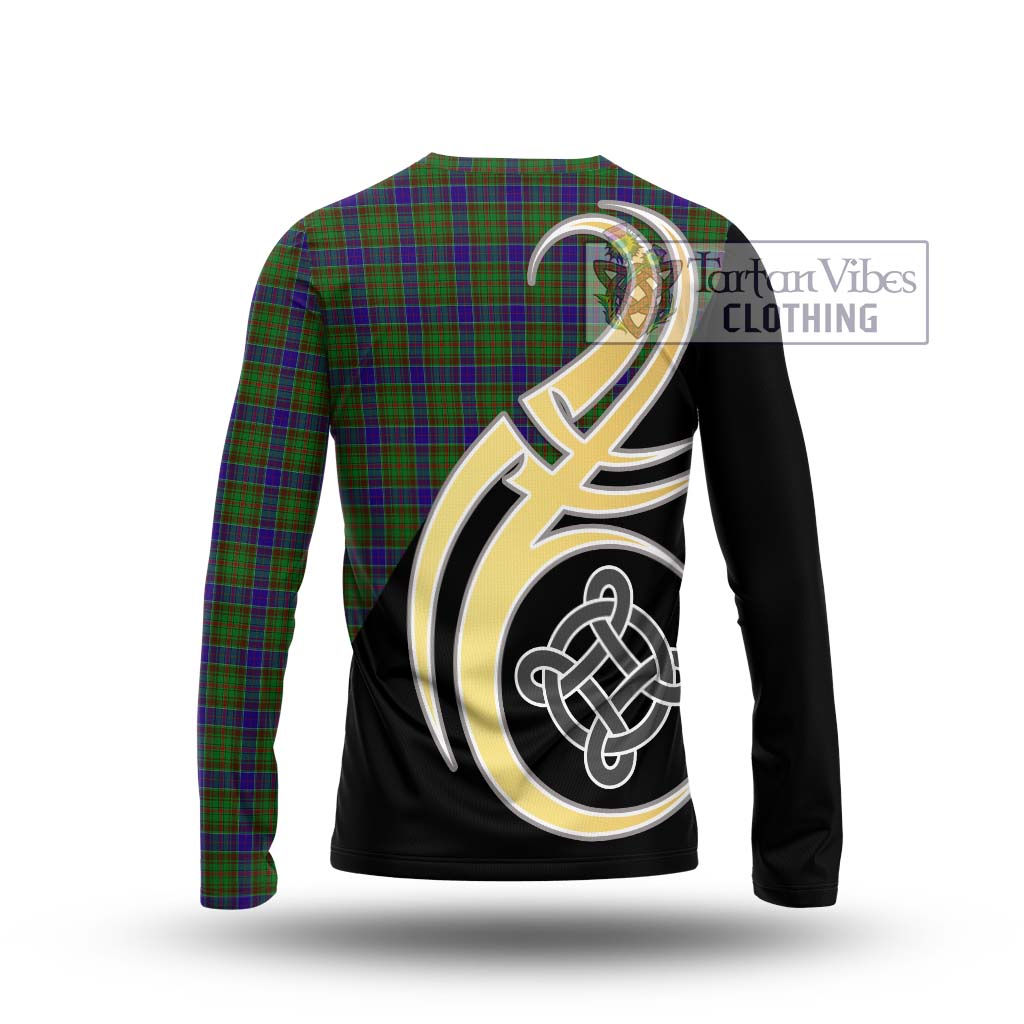 Adam Tartan Long Sleeve T-Shirt with Family Crest and Celtic Symbol Style - Tartan Vibes Clothing