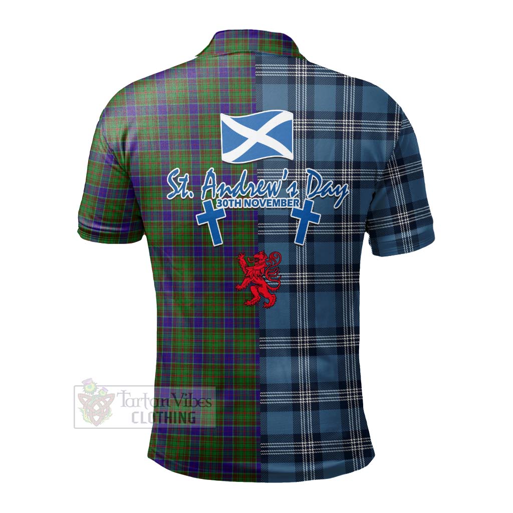 Tartan Vibes Clothing Adam Tartan Polo Shirt Happy St. Andrew's Day Half Tartan Style