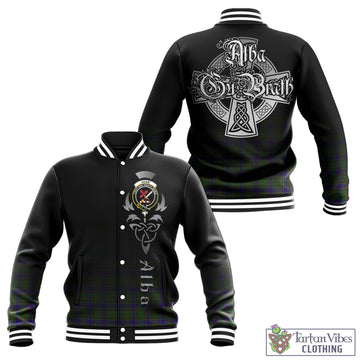 Adam Tartan Baseball Jacket Featuring Alba Gu Brath Family Crest Celtic Inspired