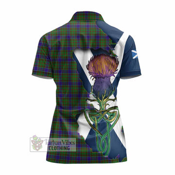 Adam Tartan Family Crest Women's Polo Shirt Scottish Thistle Celtic Inspired - Tartan Vibes Clothing