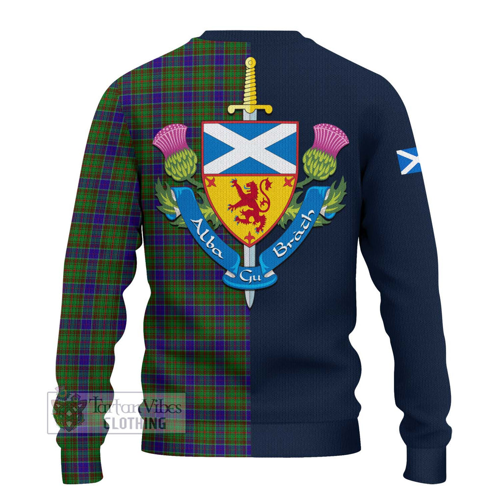 Tartan Vibes Clothing Adam Tartan Knitted Sweater with Scottish Lion Royal Arm Half Style