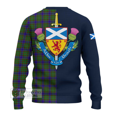 Adam Tartan Knitted Sweater with Scottish Lion Royal Arm Half Style