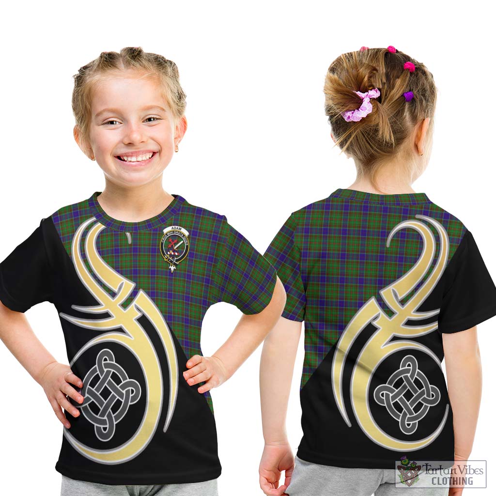 Adam Tartan Kid T-Shirt with Family Crest and Celtic Symbol Style - Tartan Vibes Clothing