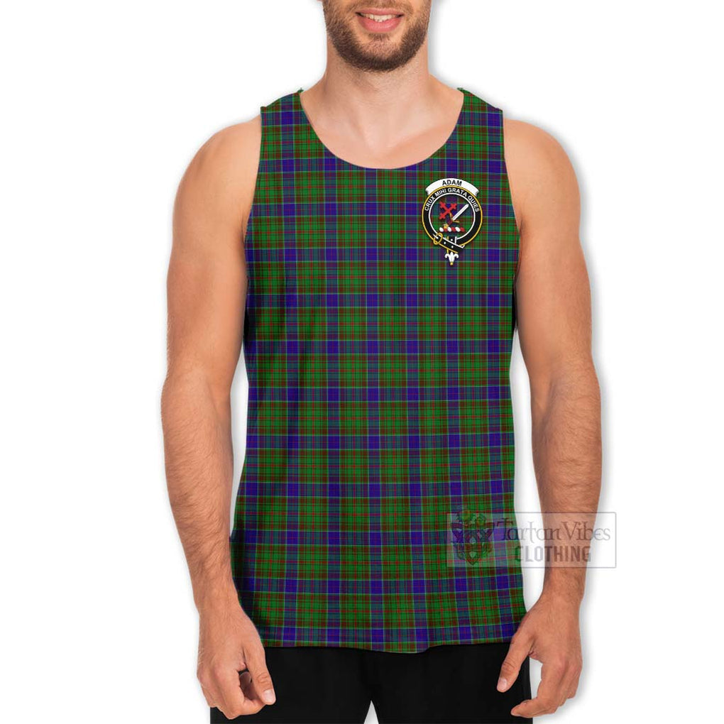 Tartan Vibes Clothing Adam Tartan Men's Tank Top with Family Crest Celtic Skull Style