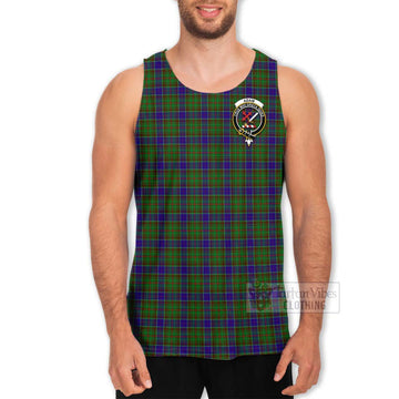 Adam Tartan Men's Tank Top with Family Crest Celtic Skull Style