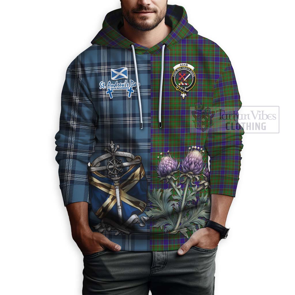 Tartan Vibes Clothing Adam Tartan Hoodie Happy St. Andrew's Day Half Tartan Style