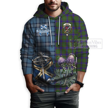 Adam Tartan Hoodie Happy St. Andrew's Day Half Tartan Style