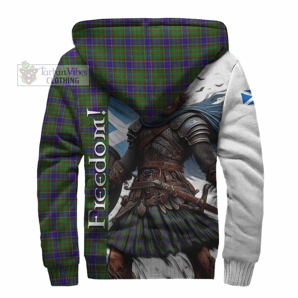 Tartan Vibes Clothing Adam Crest Tartan Sherpa Hoodie Inspired by the Freedom of Scottish Warrior