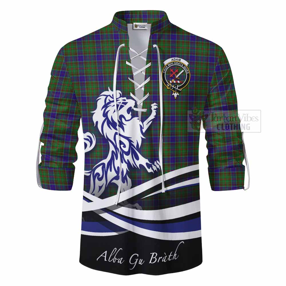 Tartan Vibes Clothing Adam Tartan Ghillie Kilt Shirt with Alba Gu Brath Regal Lion Emblem