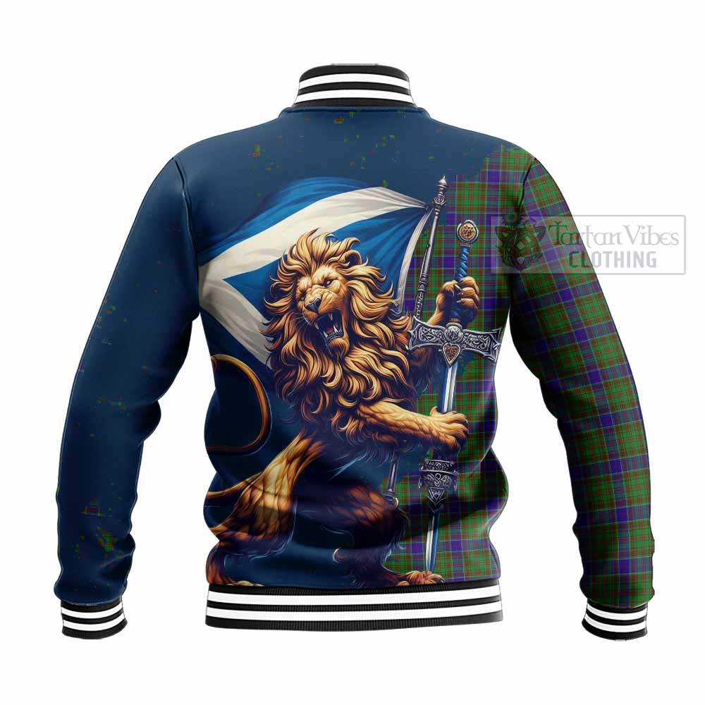 Tartan Vibes Clothing Adam Tartan Family Crest Baseball Jacket with Scottish Majestic Lion