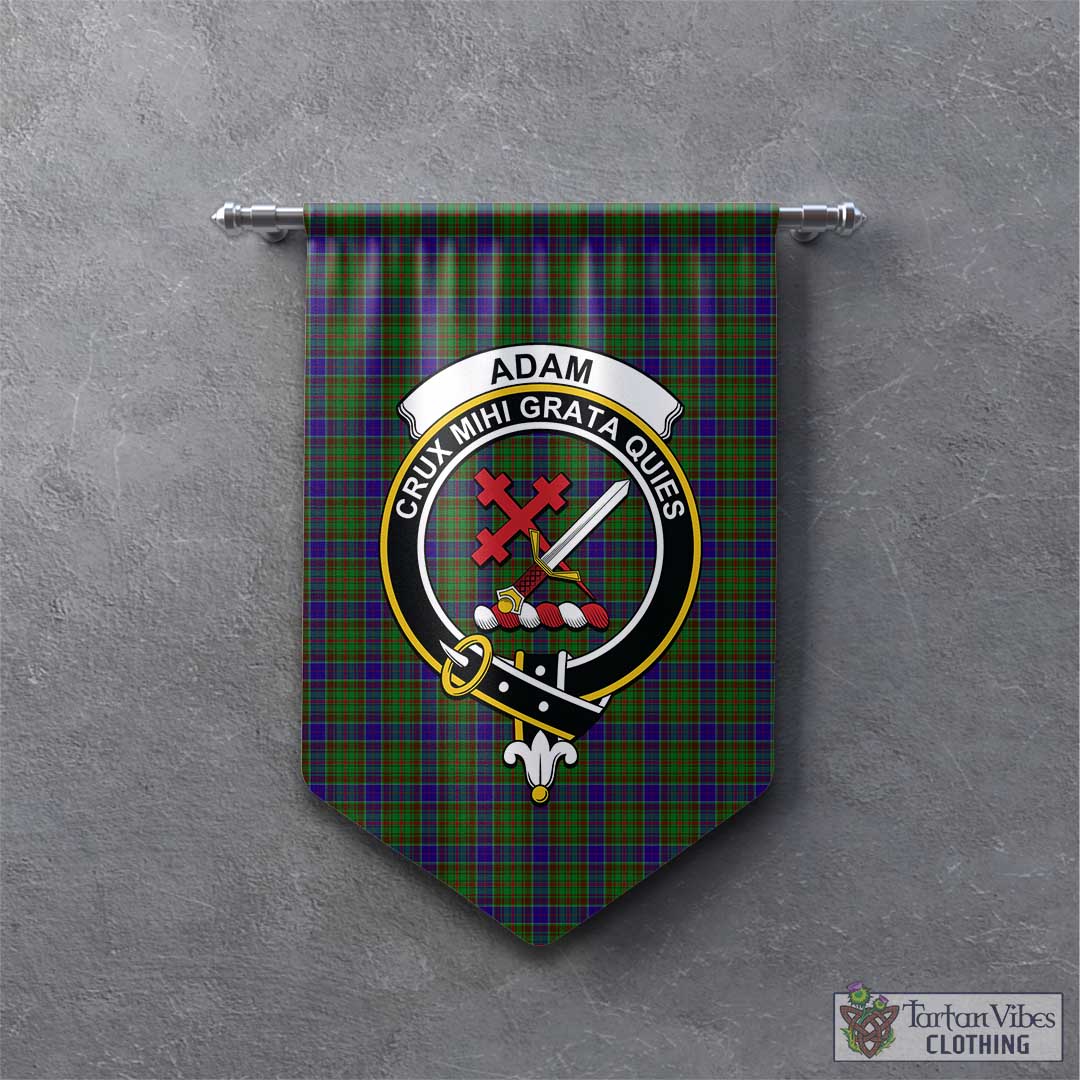 Tartan Vibes Clothing Adam Tartan Gonfalon, Tartan Banner with Family Crest