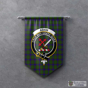 Adam Tartan Gonfalon, Tartan Banner with Family Crest