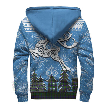 Adam Clan Christmas Sherpa Hoodie Celtic Reindeer Style