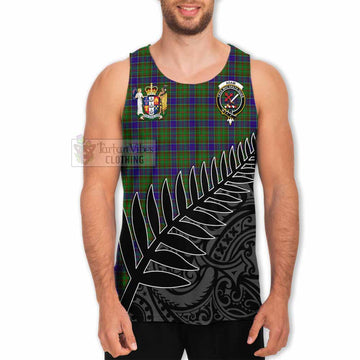 Adam Crest Tartan Men's Tank Top with New Zealand Silver Fern Half Style