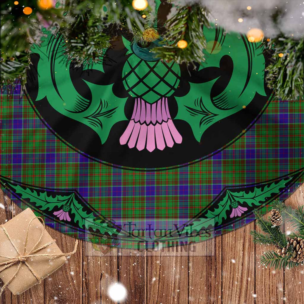 Tartan Vibes Clothing Adam Tartan Christmas Tree Skirt Scottish Thistle Style