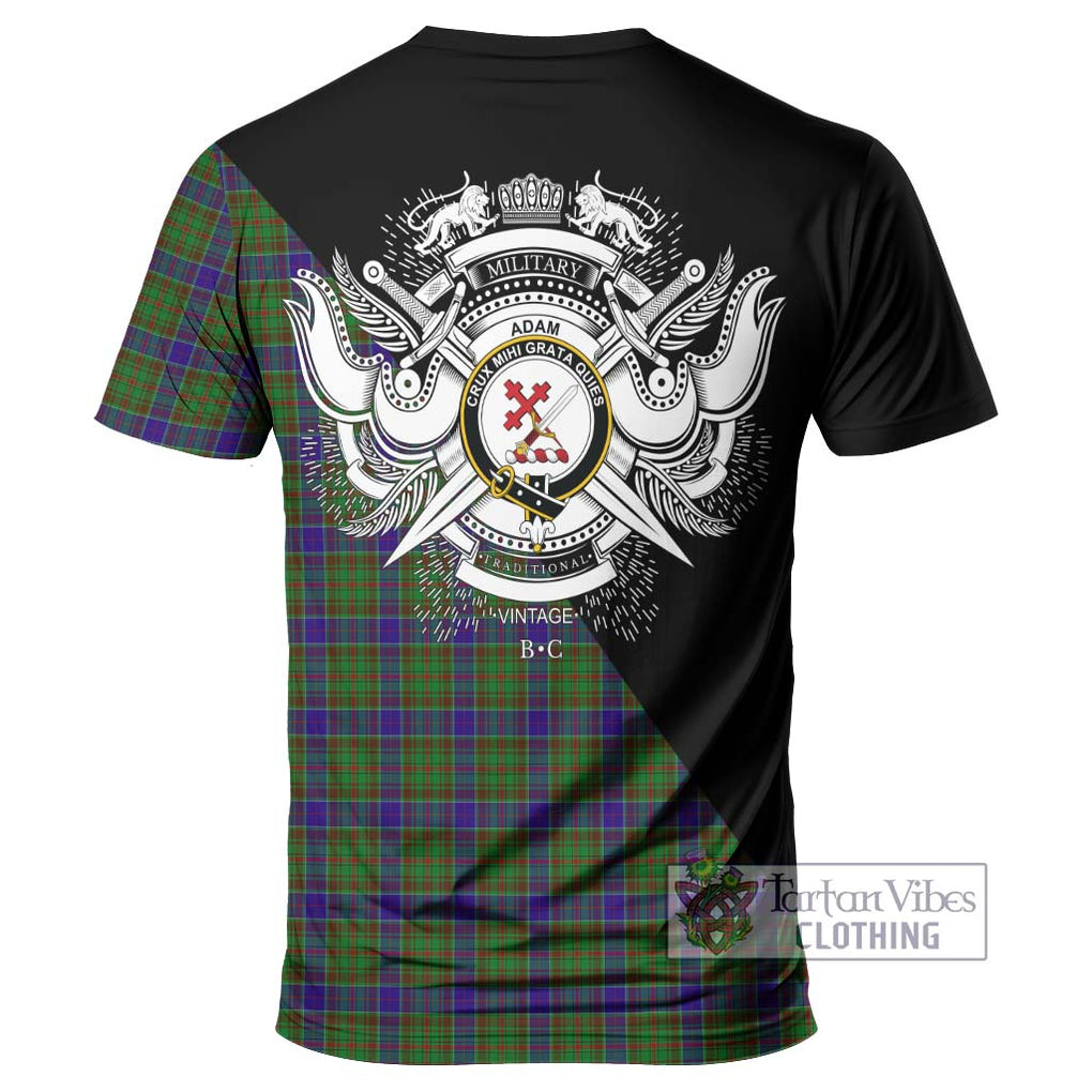 Adam Tartan T-Shirt with Family Crest and Military Logo Style - Tartanvibesclothing Shop