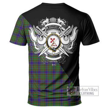 Adam Tartan T-Shirt with Family Crest and Military Logo Style