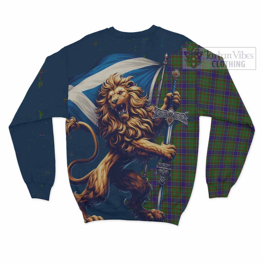 Tartan Vibes Clothing Adam Tartan Family Crest Sweatshirt with Scottish Majestic Lion