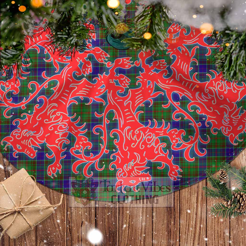 Tartan Vibes Clothing Adam Tartan Christmas Tree Skirt Lion Rampant Style