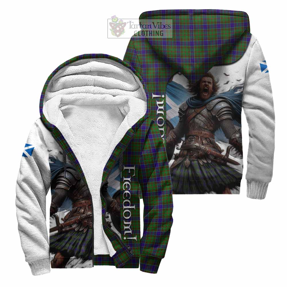 Tartan Vibes Clothing Adam Crest Tartan Sherpa Hoodie Inspired by the Freedom of Scottish Warrior