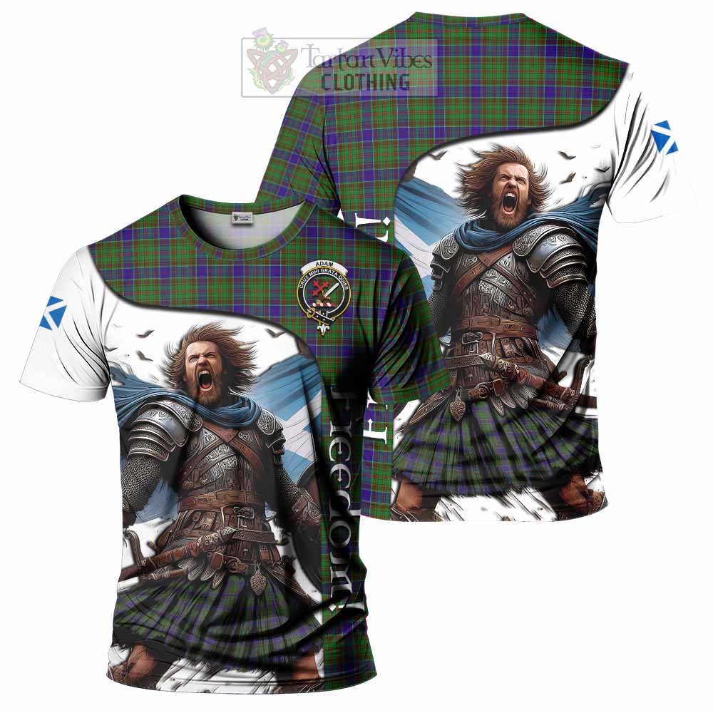 Adam Crest Tartan T-Shirt Inspired by the Freedom of Scottish Warrior