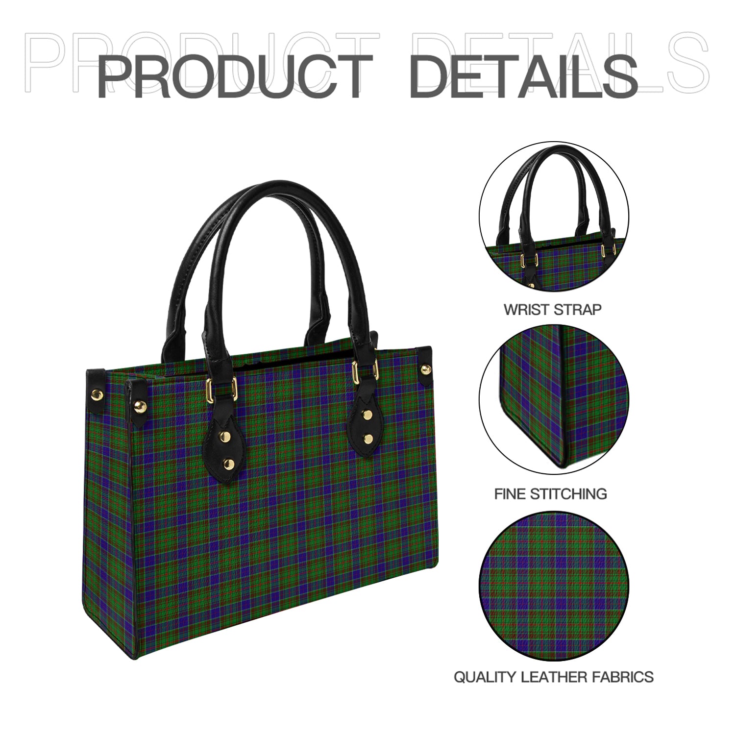 Adam Tartan Leather Bag - Tartanvibesclothing