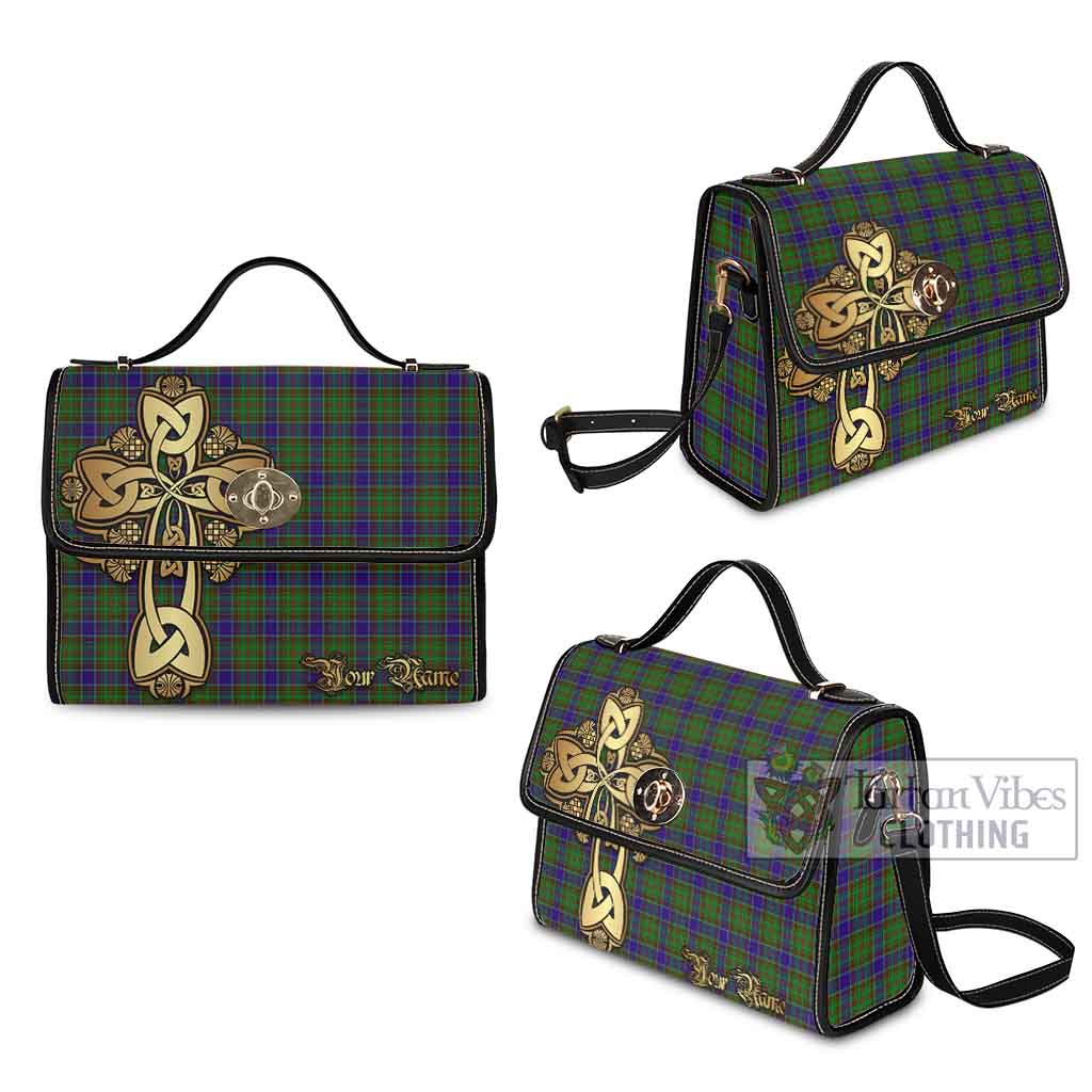 Tartan Vibes Clothing Adam Tartan Waterproof Canvas Bag Golden Thistle Celtic Cross Style