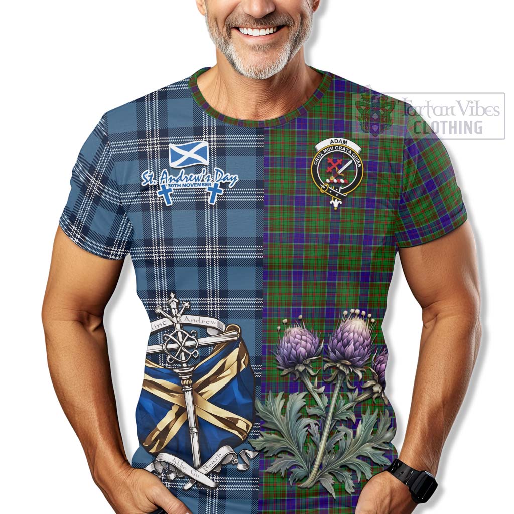 Tartan Vibes Clothing Adam Tartan T-Shirt Happy St. Andrew's Day Half Tartan Style