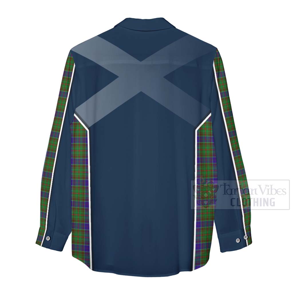 Tartan Vibes Clothing Adam Tartan Women's Casual Shirt with Family Crest and Scottish Thistle Vibes Sport Style