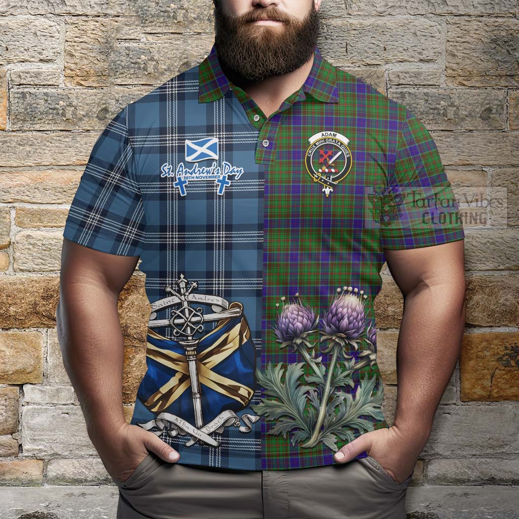 Tartan Vibes Clothing Adam Tartan Polo Shirt Happy St. Andrew's Day Half Tartan Style