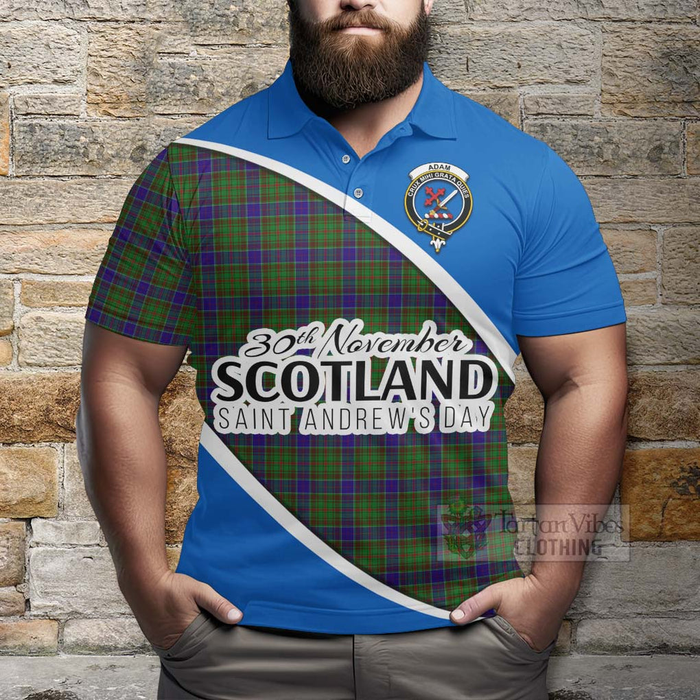 Tartan Vibes Clothing Adam Family Crest Tartan Polo Shirt Celebrate Saint Andrew's Day in Style