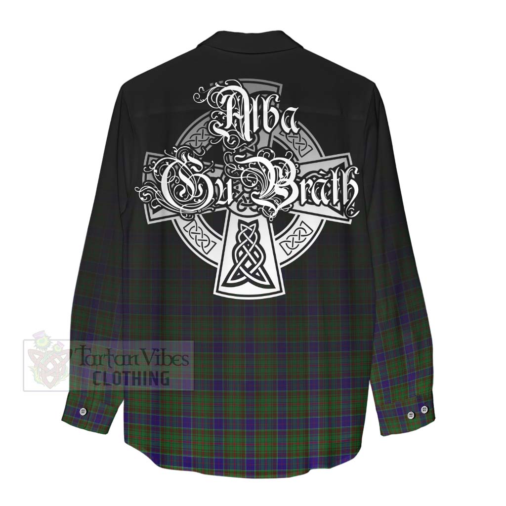 Tartan Vibes Clothing Adam Tartan Women's Casual Shirt Featuring Alba Gu Brath Family Crest Celtic Inspired