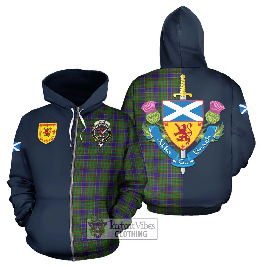 Tartan Vibes Clothing Adam Tartan Hoodie with Scottish Lion Royal Arm Half Style